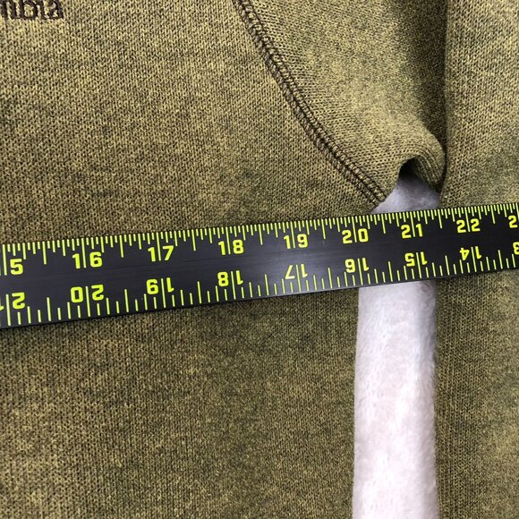 Columbia Men Jacket Large Pullover Sherpa Lined Cozy Green 1/4 Zip Fleece Casual - Picture 5 of 12